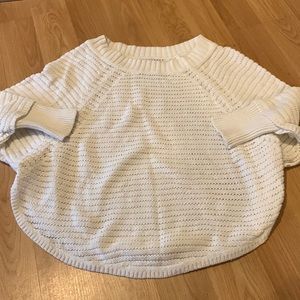 white circle knit sweater